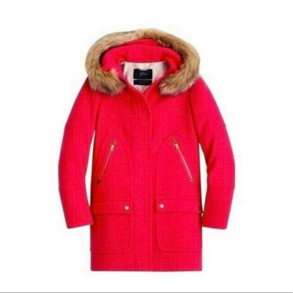 J Crew Chateau Parka in Red Size 4
